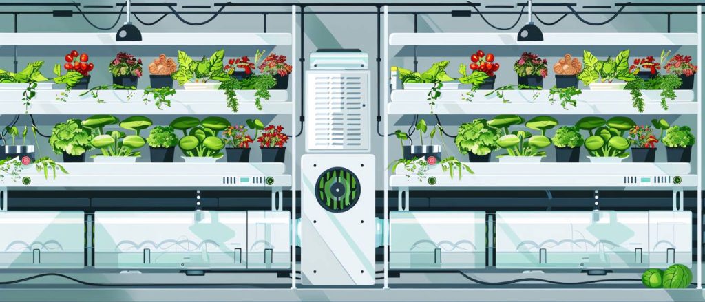 Indoor hydroponic farming setup
