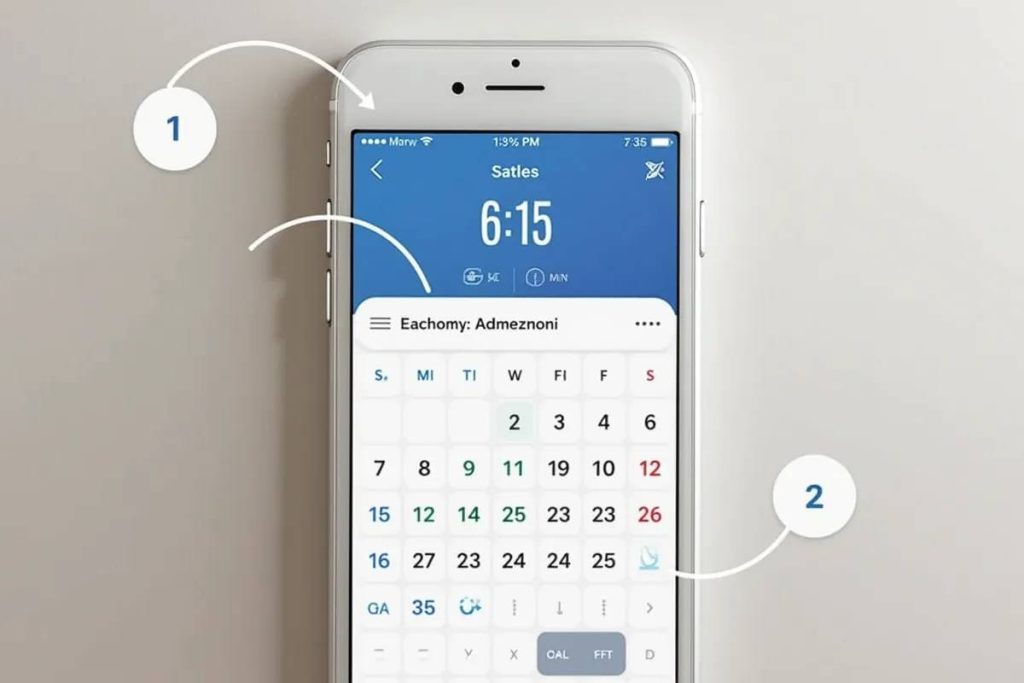 calendar interface on a smart thermostat app