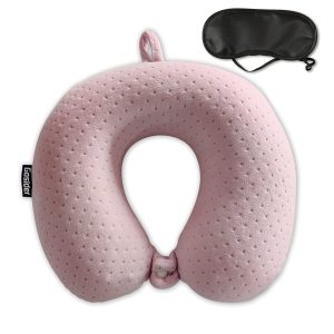 Title: Pink Memory Foam Travel Neck Pillow Review