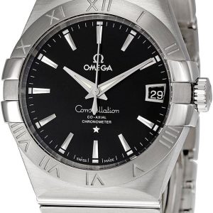 Omega Constellation Co-Axial Stainless Steel Automatic Mens Watch Black Dial Date 123.10.38.21.01.001 review: precision timekeeping in a Swiss luxury watch