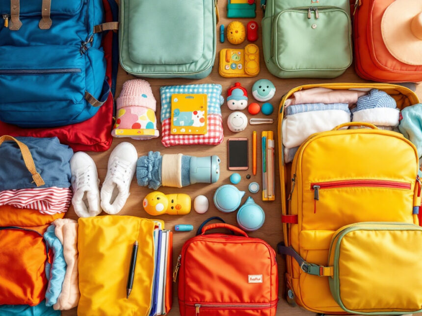 organizing kids’ travel bags