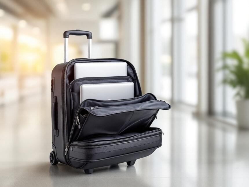 carry-on luggage with laptop compartment