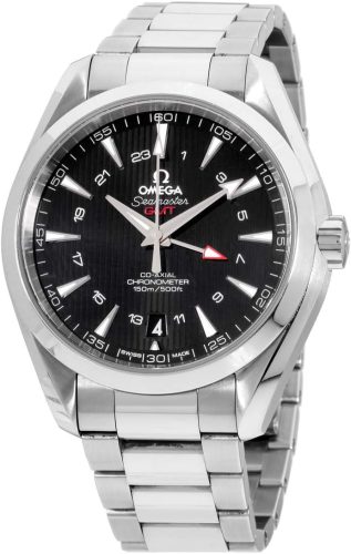 Omega Seamaster Aqua Terra GMT Automatic Black Dial Stainless Steel Mens Watch 231.10.43.22.01.001 review: dual time tracking for travel, Swiss luxury watch