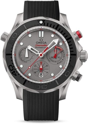 Omega Seamaster Diver 300 Chronograph Automatic Grey Dial Black Rubber Mens Watch 21292445099001 review: 300m water resistance, luxury watch