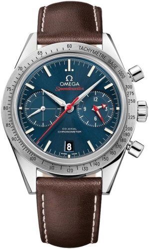 Omega Speedmaster Automatic Blue Dial Brown Leather Mens Watch 33112425103001 review: precise chronograph timing
